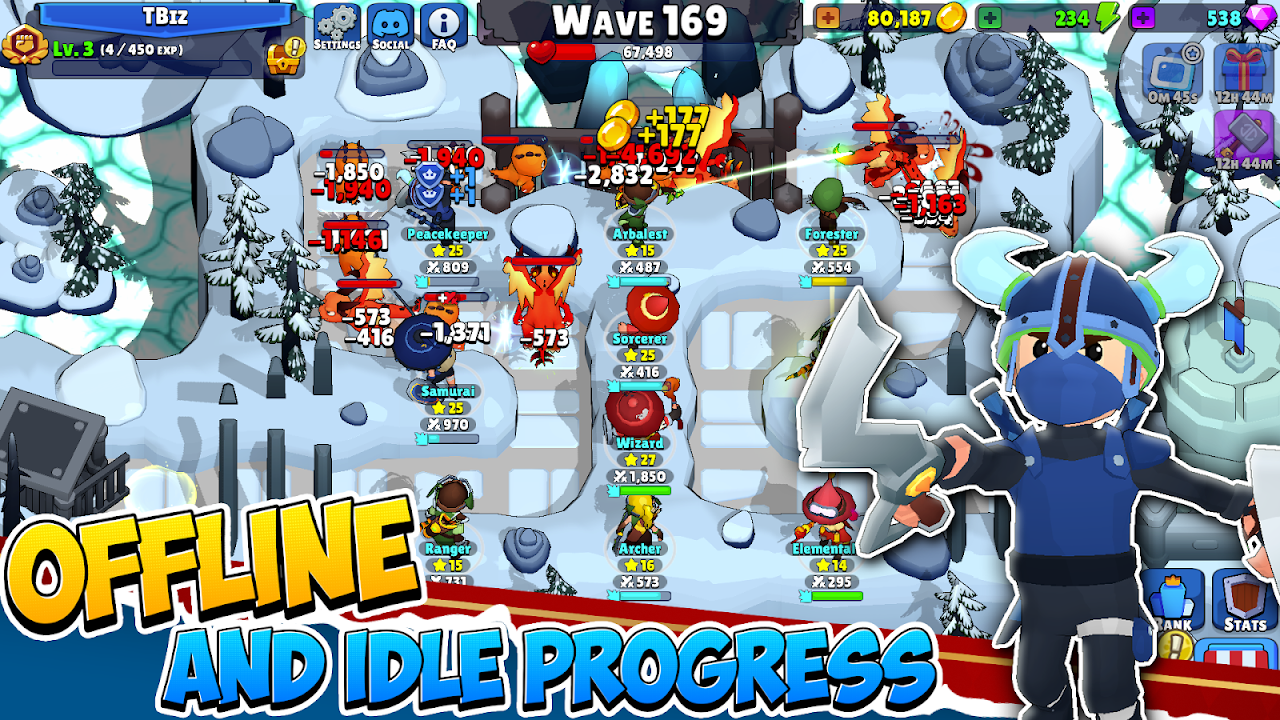 Idle Hero TD Tower Defense RPG screenshot
