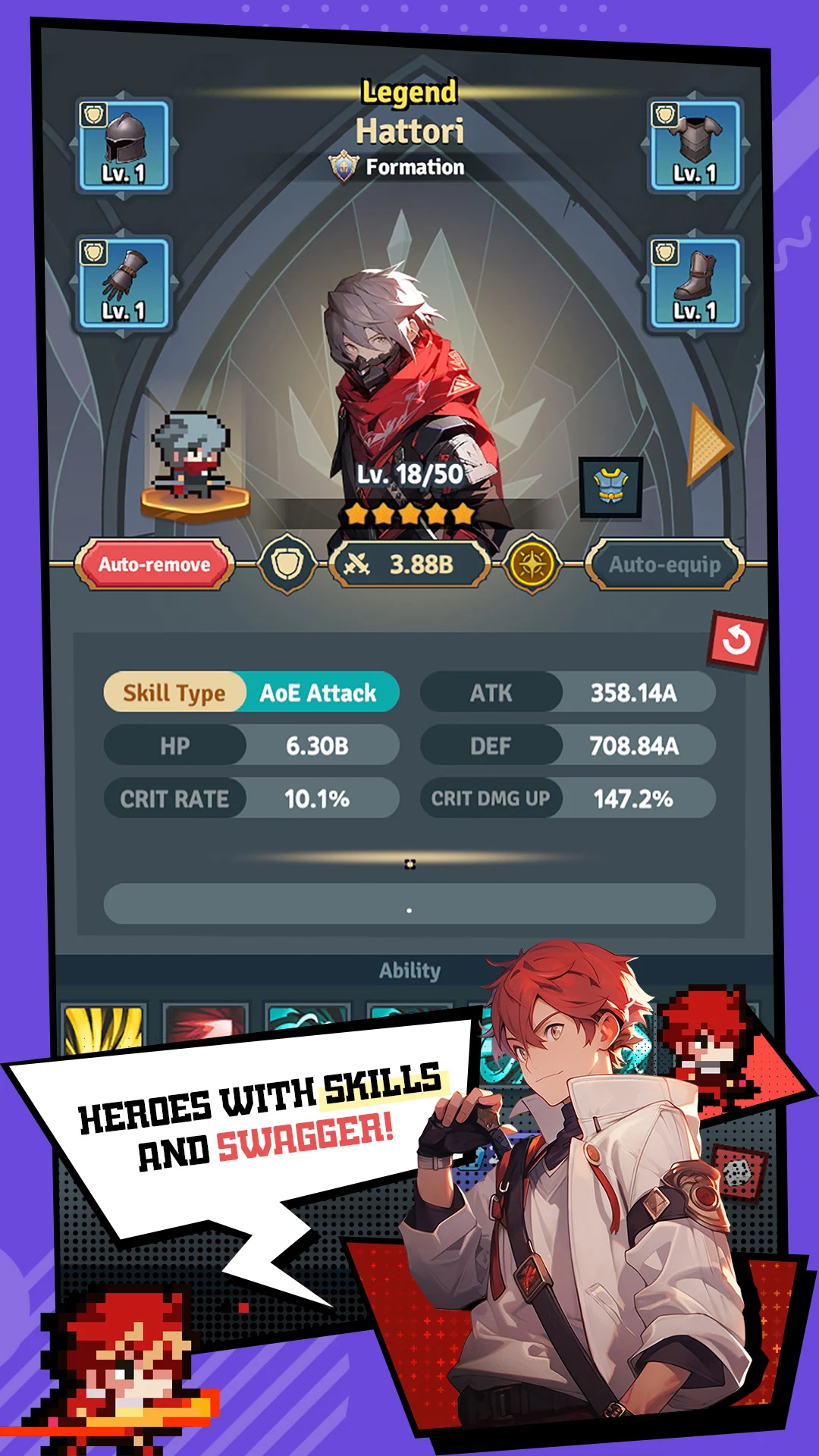 Rumble Squad: Idle Pixel RPG screenshot