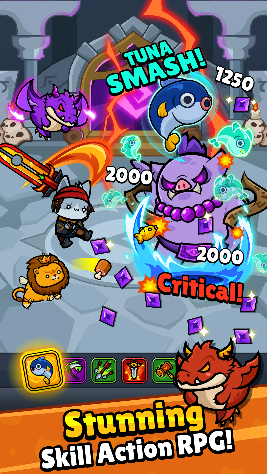 Meow Knights : Idle RPG screenshot