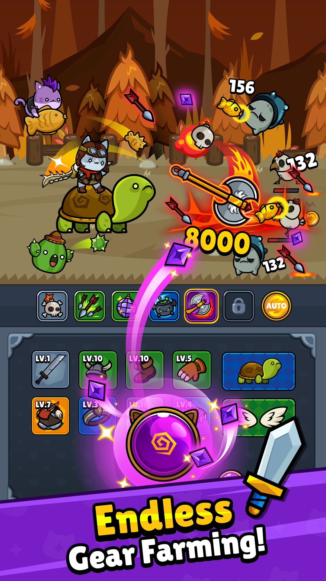 Meow Knights : Idle RPG screenshot